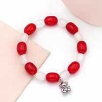 Bracelet en acier inoxydable de haute qualité avec breloque ours audacieux, bijou perlé pour femme, style Tusi espagnol