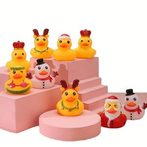 Juguete de baño de pato de goma con sonido USSE para Navidad, con opción de logotipo personalizado, para niños y niñas de 0 a 24 meses, regalo para baby showers - Product Image 1
