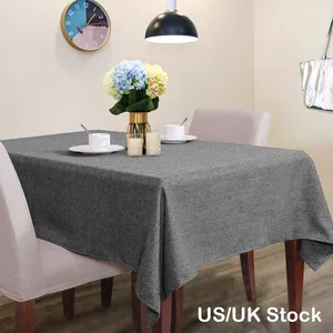 Toalha de mesa para mesas de decoração de hotel, toalha de mesa de jantar de linho falso à prova d'água, toalha para mesas de jantar