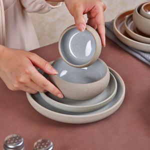 <span class=keywords><strong>Assiette</strong></span> en <span class=keywords><strong>porcelaine</strong></span> rétro japonaise, plat moderne en grès pour salade <span class=keywords><strong>ou</strong></span> steak, idéal pour les mariages, événements <span class=keywords><strong>ou</strong></span> la restauration à domicile - Product Image 1