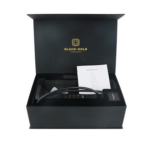 Boîte cadeau en papier noir de luxe, emballage de présentation rigide, logo personnalisé, boîte d'expédition plate pour les montres électroniques - Product Image 1
