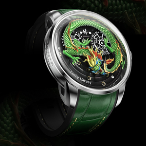 Reloj de Pulsera Mecánico Lucky Harvey Dragon <span class=keywords><strong>para</strong></span> <span class=keywords><strong>Hombre</strong></span>, de Lujo, Único, de Acero Fino 316L, Esfera de 43 mm, Diseño Hueco, ZLS202 - Product Image 4