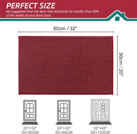 Tapis de porte anti-dérapant absorbant en polypropylène uni à profil bas, lavable, pour usage intérieur/extérieur