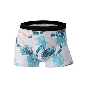 Caleçon pour homme en soie glacée, imprimé mode, sportif, taille mi-haute, coupe boxer, grande taille avec logo à la taille - Product Image 4