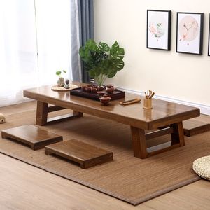 Table à thé en bois massif de style japonais, table basse zen faite à la main pour une utilisation en intérieur - Product Image 1