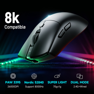 Souris Tri-mode 2.4G/filaire/BT PAW3395 26000DPI 650IPS Nordic52820 1000hz pour Gamer Valorant/<span class=keywords><strong>LOL</strong></span>/FPS - Product Image 5