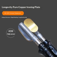 Máquina manual de planchado y prensado térmico para cuero con mango de goma, herramienta para eliminar arrugas en artículos de cuero y cuidado de calzado