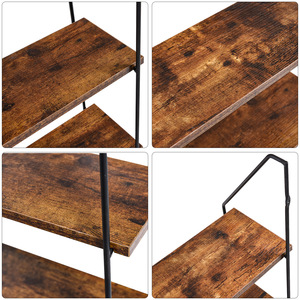 <span class=keywords><strong>Étagère</strong></span>s murales de style élégant à 2 étages, <span class=keywords><strong>bois</strong></span> et <span class=keywords><strong>métal</strong></span>, pour <span class=keywords><strong>étagère</strong></span>s de rangement dans la cuisine, le salon, la salle de bain - Product Image 5
