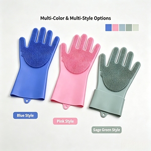 <b>Magic</b> Silicone Dishwashing <b>Gloves</b> Set Non Slip Reusable Cleaning <b>Gloves</b> Medium Thickness Kitchen Pet Bathing - Product Image 3
