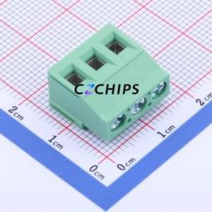 DG503-5.08-03P-14-02A(H) Screw Terminal Block Through hole Component (THT),P=5.08mm Connector 1x3P 5.08mm Green Through Hole - Product Image 1