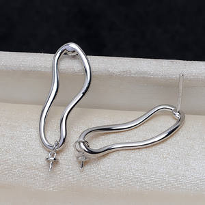 Pendientes de Plata S925 con Colgante de Perla Deformada, Accesorios de Joyería DIY para Mujer, 9-17 4198 - Product Image 5