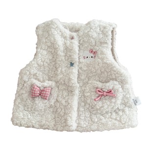 Tongxingyuan Girls Vest Off White Fleece Solid Color Autumn Winter Outerwear Child Clothing - Product Image 5