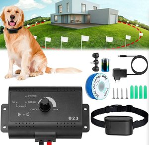 Wireless Pet Training Collar Adjustable <b>Remote</b> <b>Control</b> Bark <b>Control</b> <b>Vibration</b> Sound Beep Outdoor Dog Fence System - Product Image 1