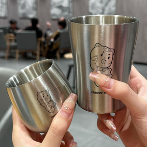 Vaso <span class=keywords><strong>de</strong></span> Agua <span class=keywords><strong>de</strong></span> Acero Inoxidable 304 para el Hogar, Adultos y Niños, Antiescaldaduras, Anticaídas, Vaso para Beber, Vaso para <span class=keywords><strong>Leche</strong></span> para Bebés <span class=keywords><strong>de</strong></span> Jardín <span class=keywords><strong>de</strong></span> Infancia - Product Image 4