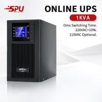 UPS Online Monofásico de 1kVA para Ordenador, Onda Sinusoidal Pura, Tiempo de Conversión de 0ms, 50/60 Hz, Fuente de Alimentación con Batería de Plomo-Ácido, AVR