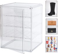 Fabricant de boîtes de rangement pliables en acrylique transparent avec logo personnalisé, empilables, anti-poussière, pour chaussures, sacs à main et jouets, pour la vente en gros