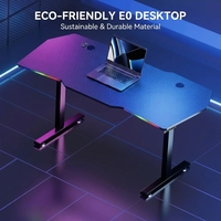 Table de jeu électrique AOR pour e-sport, avec cadre en acier inoxydable, design moderne, montage facile, bureau multifonctionnel en panneaux de fibres