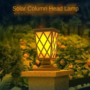 Moderno Solar IP65 impermeable LED Pilar luces E27 Base exterior puerta principal luz con blanco cálido para jardín y construcción - Product Image 2