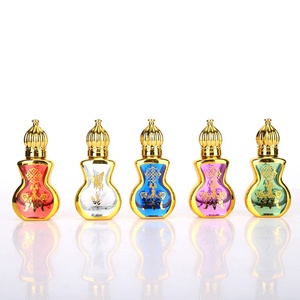 Offre Spéciale – Flacon d'huile essentielle en verre doré électrolytique de 10 ml, mini flacon vide <span class=keywords><strong>à</strong></span> bille avec bouchon couronne doré - Product Image 5