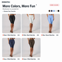 Ensemble de yoga Dingtai à pois 2 pièces pour femme, short taille haute et soutien-gorge de sport décolleté en V profond, ensemble d'entraînement assorti très élastique, logo personnalisé OEM