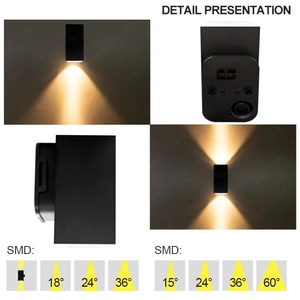 Applique murale <span class=keywords><strong>LED</strong></span> moderne en aluminium pour l'extérieur IP65, étanche, gradable, couloir <span class=keywords><strong>de</strong></span> chevet, <span class=keywords><strong>salle</strong></span> <span class=keywords><strong>de</strong></span> <span class=keywords><strong>bain</strong></span>, chambre, pépinière, cuisine, hôtel, projecteur - Product Image 4