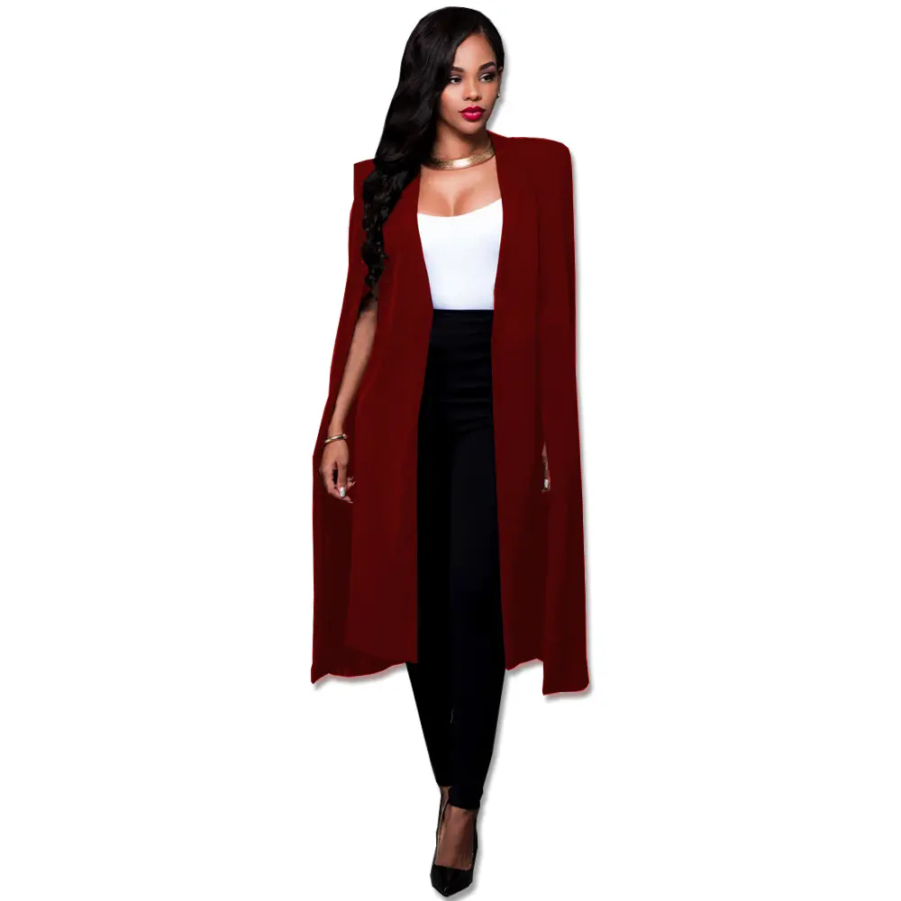 Wholesale Women Long Coat Suit Slim Solid Color Jacket Casual Tops High Quality women suits jacket for Autumn