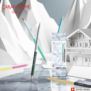 CARAN D'ACHE Lápices de Colores Solubles en Agua ALPINE Importados de Suiza, Juego de 18 Lápices para Dibujo a Mano, Profesional, para Estudiantes - Product Image 2