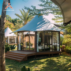 Tente de luxe hexagonale Kawagebo Kamp avec structure en acier galvanisé recouvert de PVDF et murs en verre pour hôtel et lodge - Product Image 1