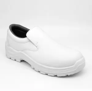 Sepatu koki pelindung jari baja putih, sepatu keamanan kerja dapur