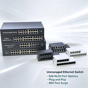Switch de Red No Administrado Plug & Play con Protección contra Rayos de 4KV, 5/8/16/24 Puertos, 10/100Mbps, 10/100/1000Mbps para Expansión de Red - Product Image 6