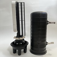 Boîtier de raccordement vertical 24, 48 ou 96 fibres optiques, type baril, avec panneau de distribution et fermeture en dôme TX-C-4002H