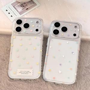 Coque transparente INS à pois colorés et cœur, antichoc et souple, protection intégrale pour iPhone 17 Pro - Product Image 1