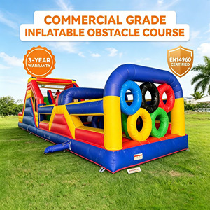 Pista de Obstáculos Inflable con Logotipo Personalizado, Juego Completo de Obstáculos, OEM Comercial, Carrera de Obstáculos, Garantía de 3 Años, Fácil Instalación para Deportes Escolares - Product Image 1