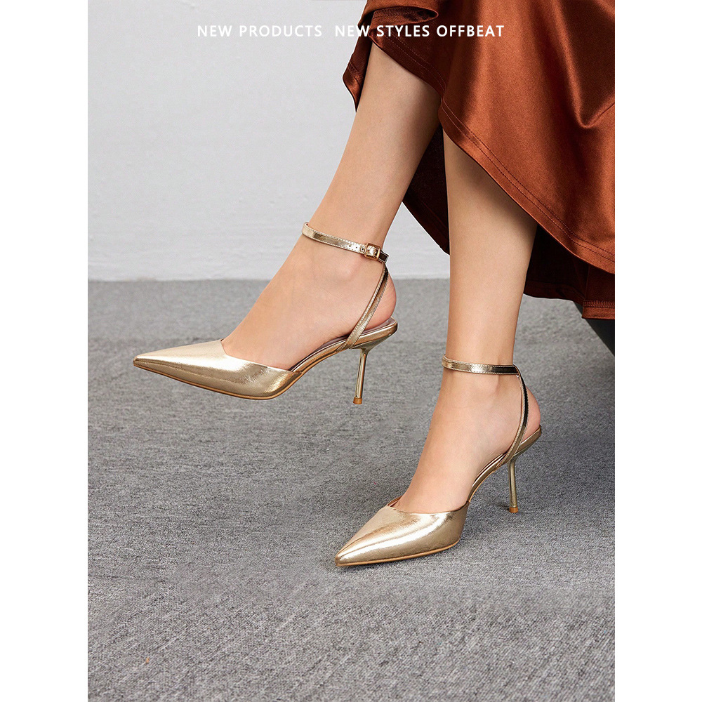 Buy In Bulk Golden Bridal Shoes Transparent Gold Finish | Alibaba.com