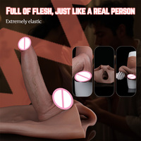 Pantalones de silicona de cintura alta para hombre con funda realista para pene, funda artificial para pene con orificio