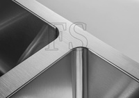 Évier de cuisine moderne intelligent en acier inoxydable SUS304 fait main avec robinet cascade, double bac carré noir