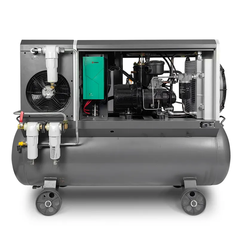 Compressor de ar de parafuso 8 bar 7.5Kw grau de ímã permanente fixo quatro em um compressor de ar de parafuso para produção industrial