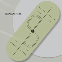 Tapis de yoga ovale en caoutchouc PU 5 mm, épaissi, antidérapant, absorption des chocs, isolation acoustique, pour la maison et usage professionnel
