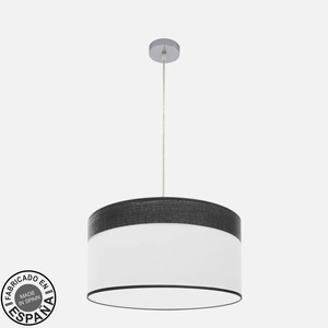 Lampada a sospensione regolabile 2xE27 in cromo e legno nero, 50x50 cm - ideale per illuminare spazi moderni e creare atmosfere accoglienti. - Product Image 1