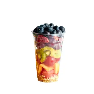 Chinese Factory Cold Drinks Biodegradable Transparent Cup Ice Cream Fruit Juice Drinking Cup