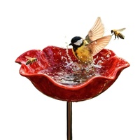 Station d'abreuvement pour abeilles en forme de fleur, piquet de jardin en métal, abreuvoir pour papillons, bacs à eau pour oiseaux pour l'extérieur