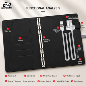 Taccuino di Lusso Personalizzato in Pelle PU con Caricabatterie Rapido e USB per Insegnanti e Professionisti - Product Image 2