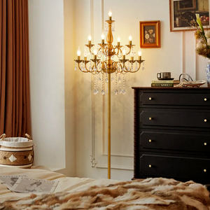 Lampe sur pied en cristal et fer doré de style nordique avec douille E14 pour salon, décorations de mariage, haute qualité <span class=keywords><strong>CAMILLE</strong></span> CML210 - Product Image 2