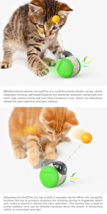 Nuevo diseño, suministros multifunción para mascotas, juguetes de bolas para gatos ecológicos, juguete interactivo para gatos y coches de equilibrio chirriante, juguete de hierba gatera para correr - Product Image 3
