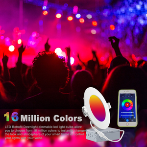 Ứng dụng & điều khiển bằng giọng nói lõm thông minh <span class=keywords><strong>Wifi</strong></span> ánh sáng nhà 4 ''6'' rgbcw Led Slim nồi ánh sáng với Alexa Google trợ lý - Product Image 4