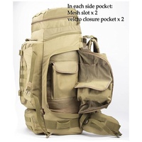 Sac à dos tactique multifonctionnel étanche de 80l, sac à dos tactique, sac à dos d'entraînement en plein air
