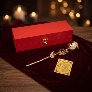 Real Rose Dipped in 24K Gold Electroplated Natural Rose Luxury <b>Box</b> Packing Home Decor Valentine Anniversary <b>Gift</b> Flower - Product Image 1