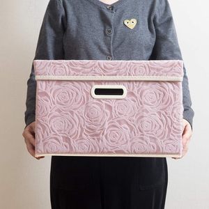 Collapsible Art Deco Floral Fabric <b>Storage</b> Bins <b>Cubes</b> 24 Quarts Stackable for Bedroom Closet Living Room 14.9x9.8x9.8 - Product Image 6