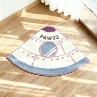 Tapis personnalisé en forme de fusée, tufté à la machine, doux et moelleux, tapis spatial antidérapant pour chambre d'enfant garçon, décoration spatiale