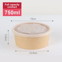 Assiettes et bols jetables en papier écologiques recyclables de qualité alimentaire 750 ml pour emporter